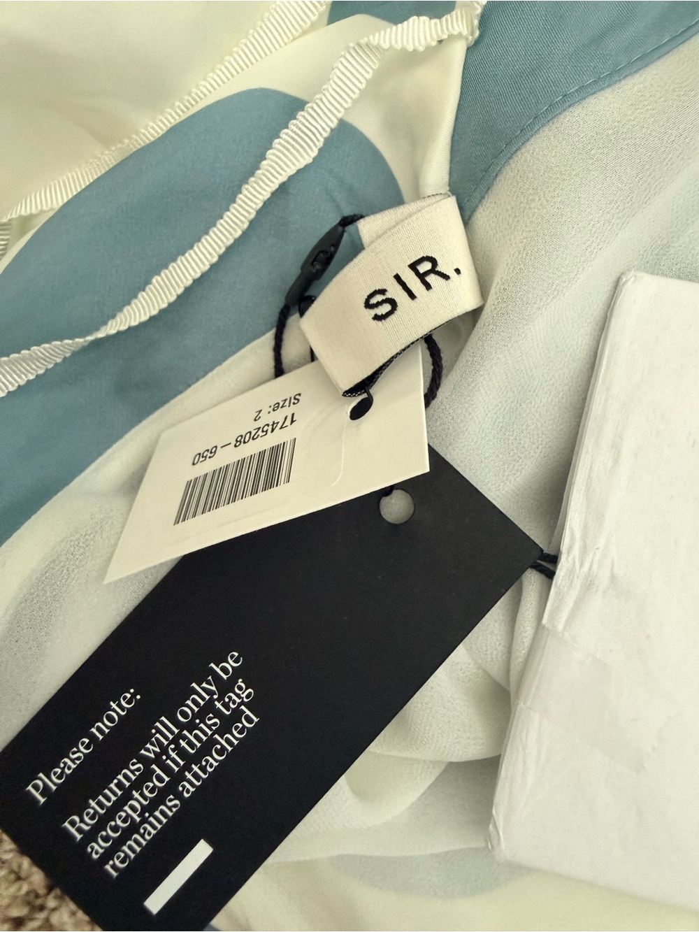NWT SIR. Lilou Halter Mini 100% Silk Dress Size Women’s 2 (US 6) in Blue White - Picture 9 of 16